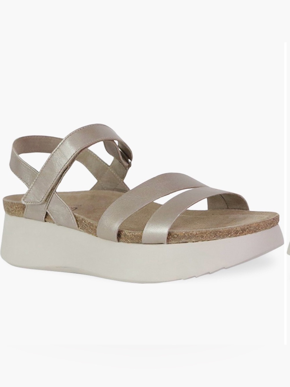 Munro Metallic Taupe Strappy Platform Sandal